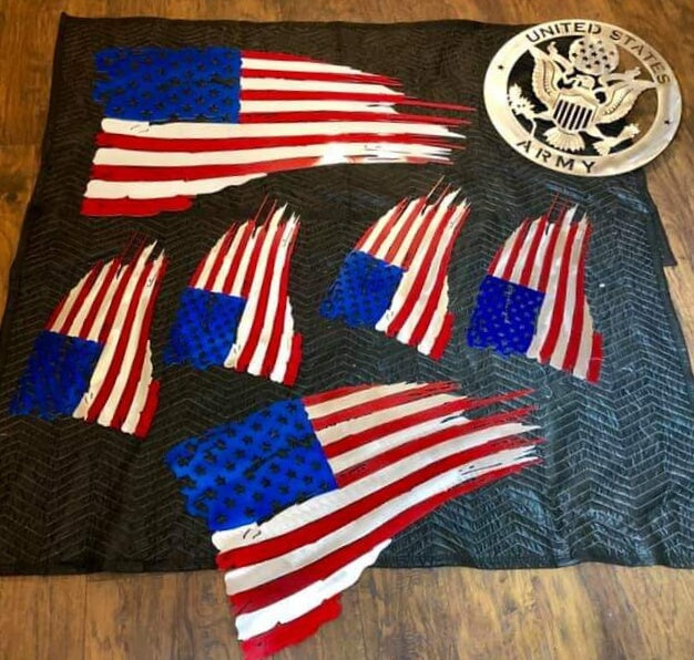 Tamco Paint Stars & Stripes White Pearl on Metal Art Pieces