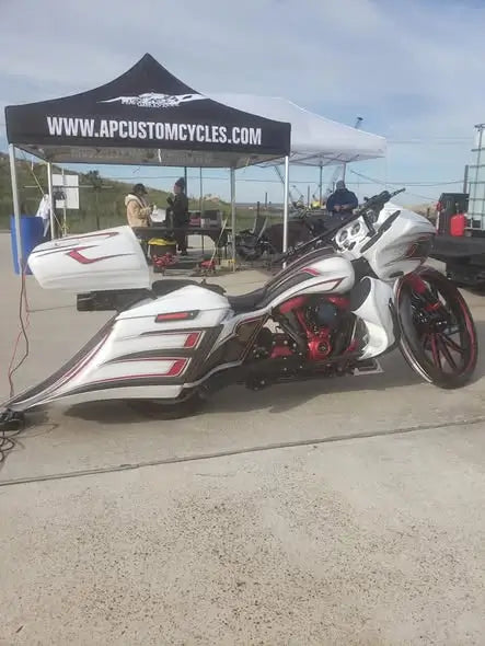 Tamco Paint Bright White Basecoat on Harley-Davidson Road Glide