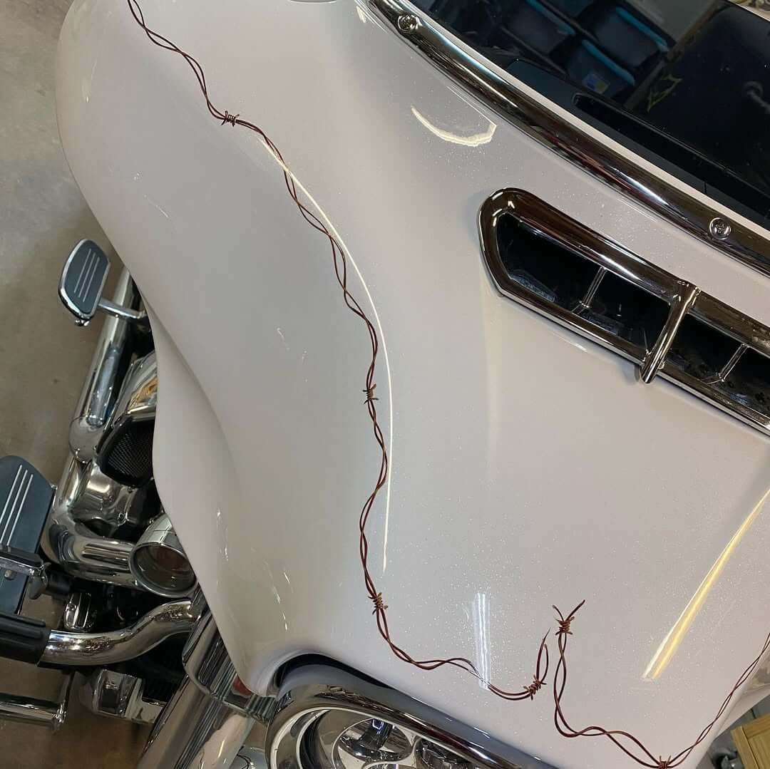 Tamco Paint Brush FX Pinstriping in Harley Davidson Motorcycle