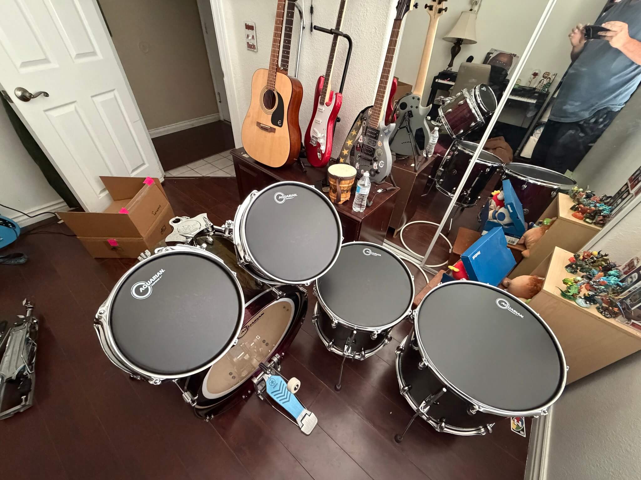Tamco Paint HB9900 Jet Black Basecoat on Drum Kit