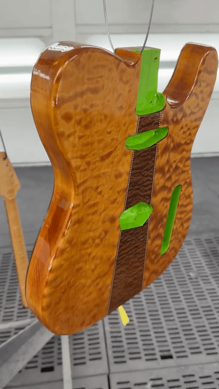 Tamco Paint High Solids Clearcoat on Guitar Body