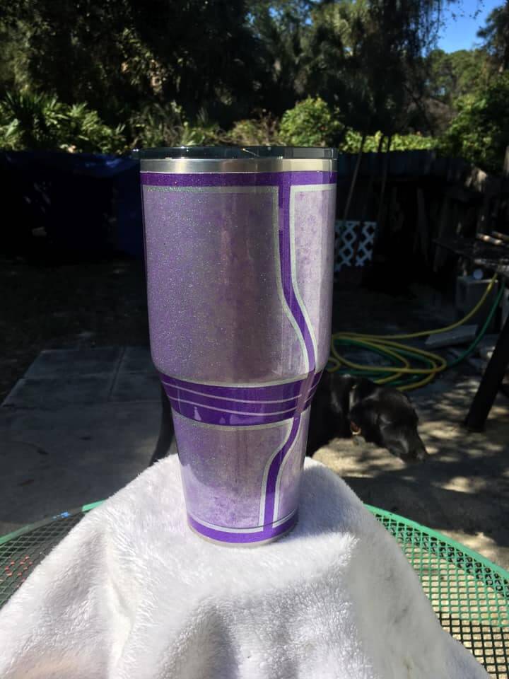 Tamco Paint HC2104 High Solids Clearcoat on Stainless Tumbler