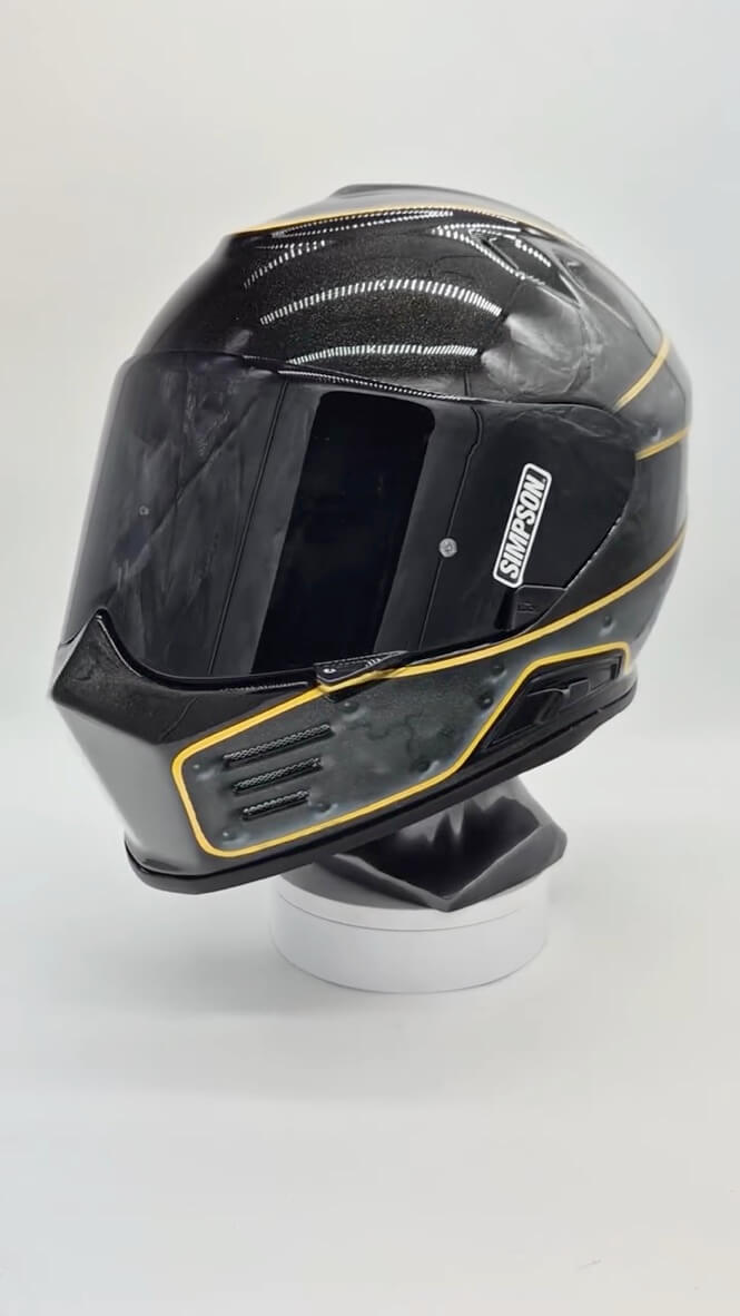 Tamco Paint HC2104 High Solids Clearcoat on Simpson Motorcycle Helmet