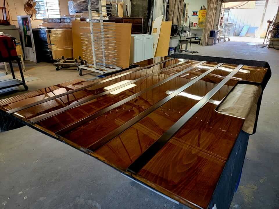Tamco Paint HC9500 Hi-Speed Impact 30 Min Clearcoat Kit on Cherry Wood Truck Bed