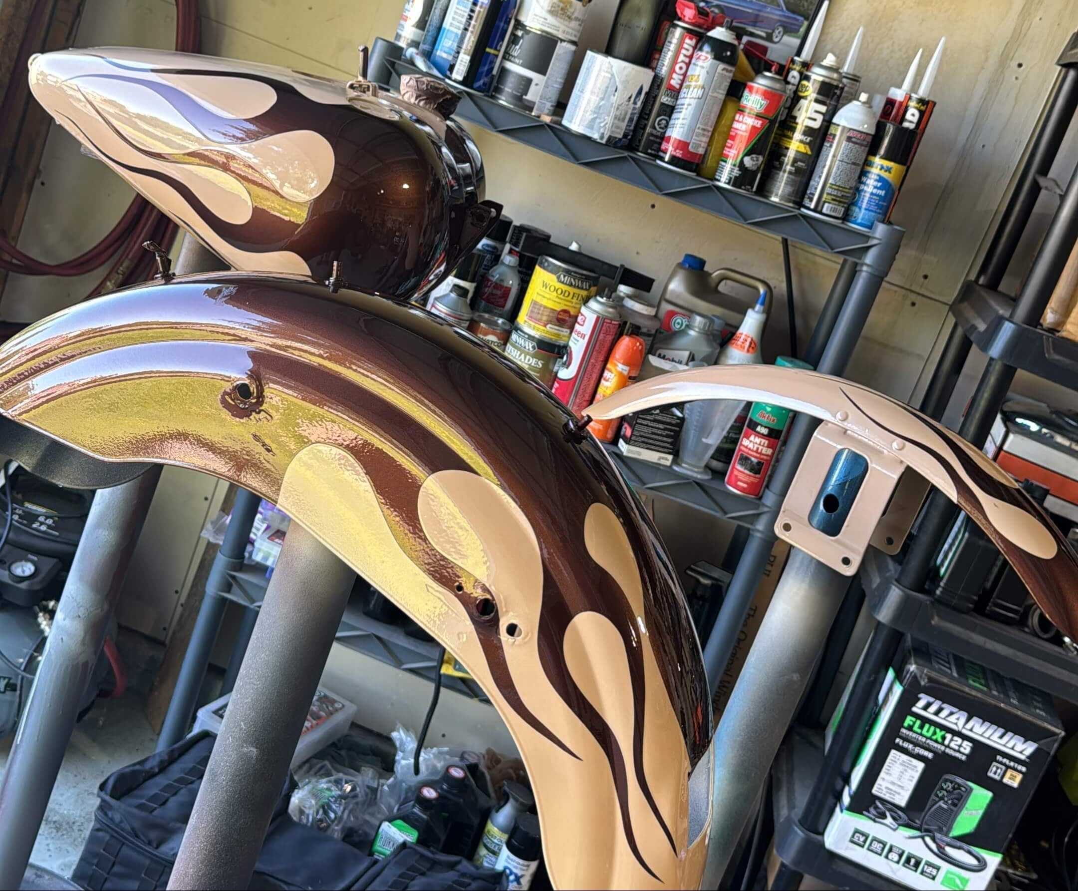 Tamco Paint Ivory Pearl & Dirtbag Brown on Motorcycle Parts