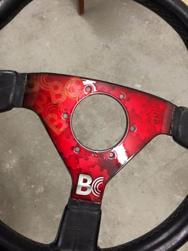 Tamco Paint Jet Black Basecoat on Steering Wheel