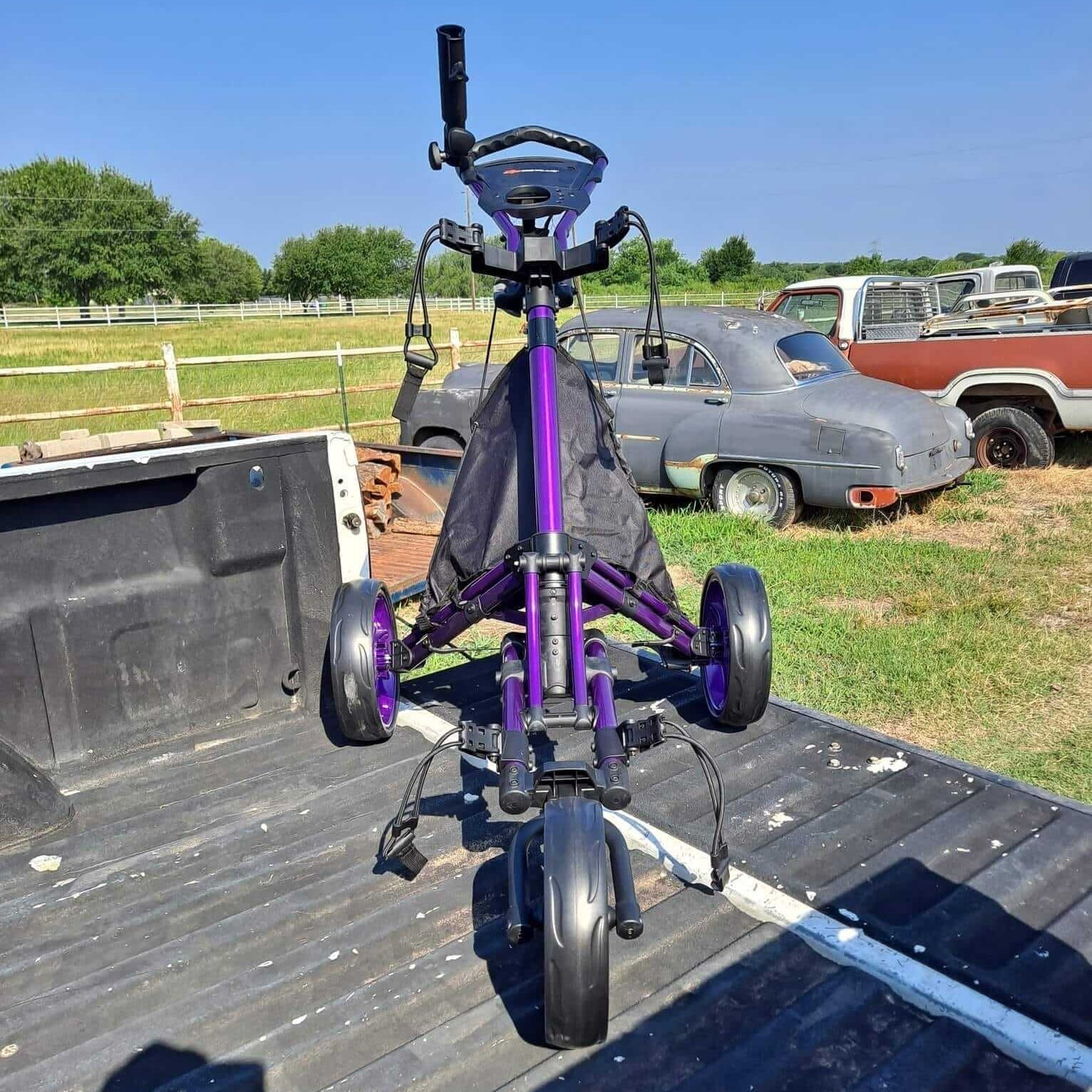 Tamco Paint Purple Pop Pearl on Golf Trolley