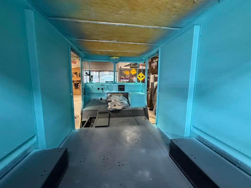 Tamco Paint RAL Lichtgruen on 1961 P100 Box Van Interior