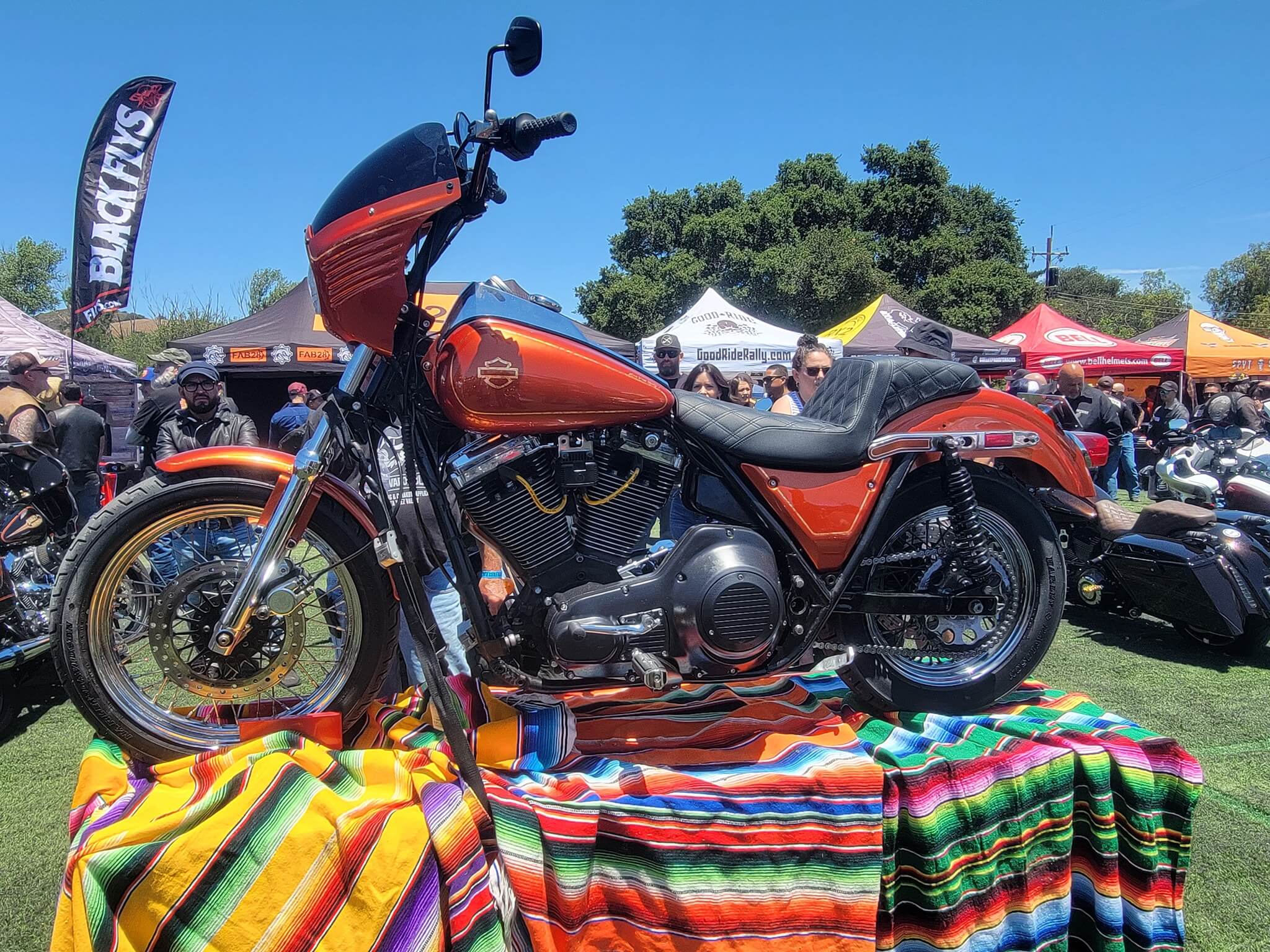 Tamco Paint ShockTop Orange on Harley Davidson FXR