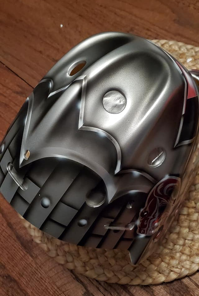Tamco Paint Slick Silver Metallic on Goalie Mask