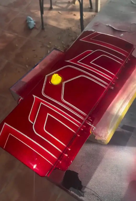 Tamco Paint OG Red - Candy Concentrate on C10 Glove Compartment