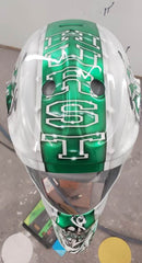 Slick Silver Metallic Customized helmet