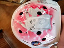 Tamco Paint customized goalie mask Blizzard of Ozz White Pearl