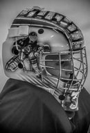 Tamco Paint customized goalie mask Blizzard of Ozz White Pearl
