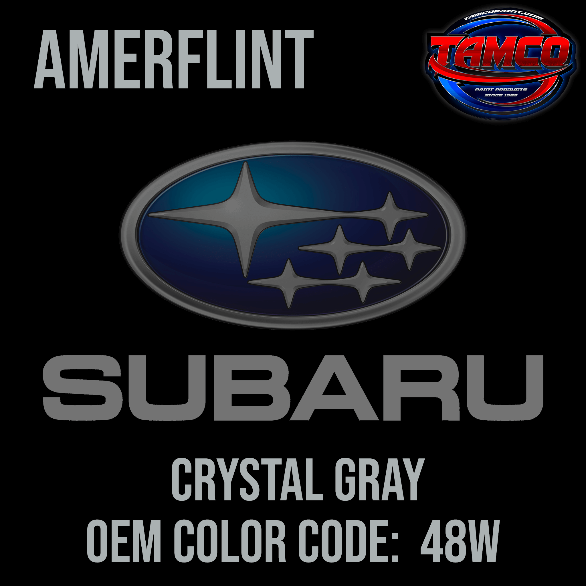 Tamco Paint Subaru Crystal Gray Metallic Code 48W OEM Amerflint II Series Single Stage