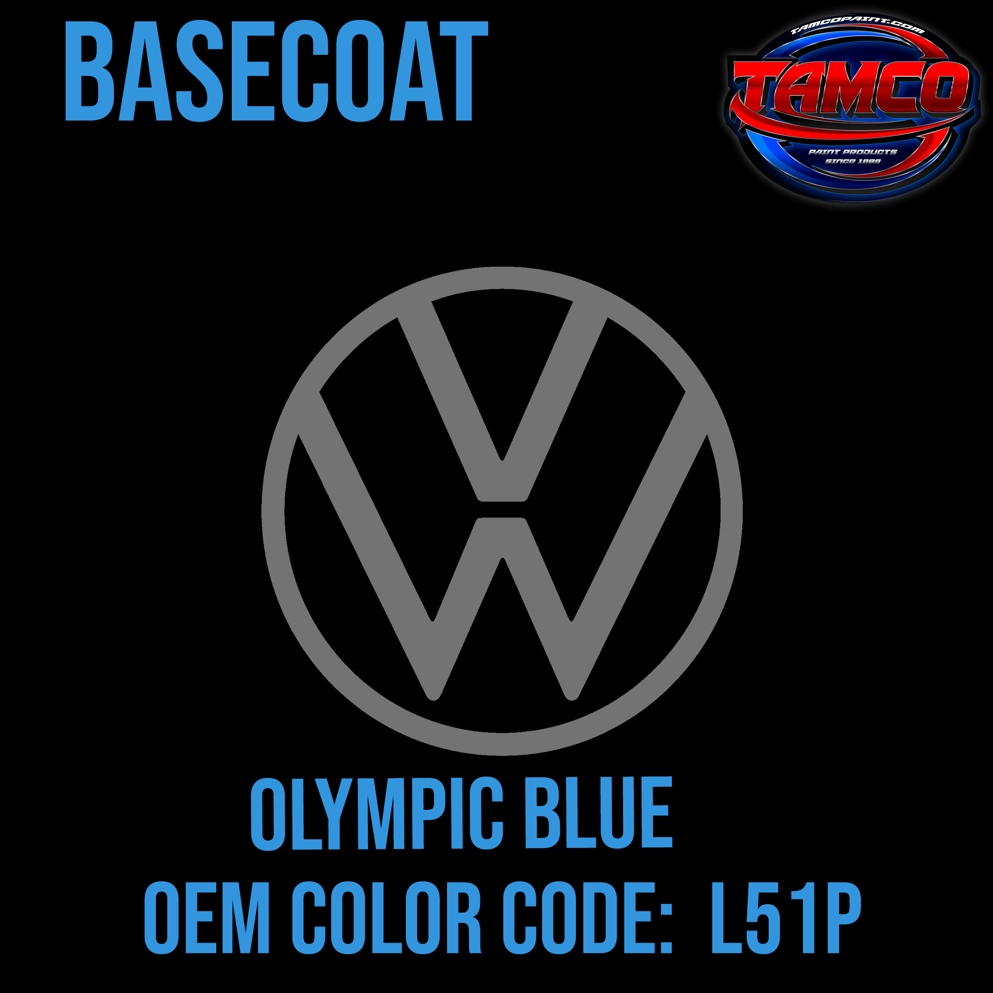 Tamco Paint Volkswagen Olympic Blue Code L51P OEM Basecoat