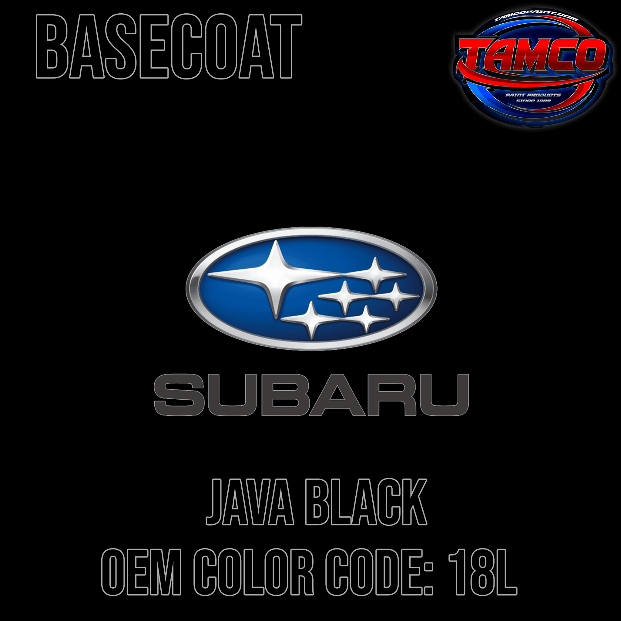 Tamco Paint Subaru Java Black Code 18L OEM Basecoat