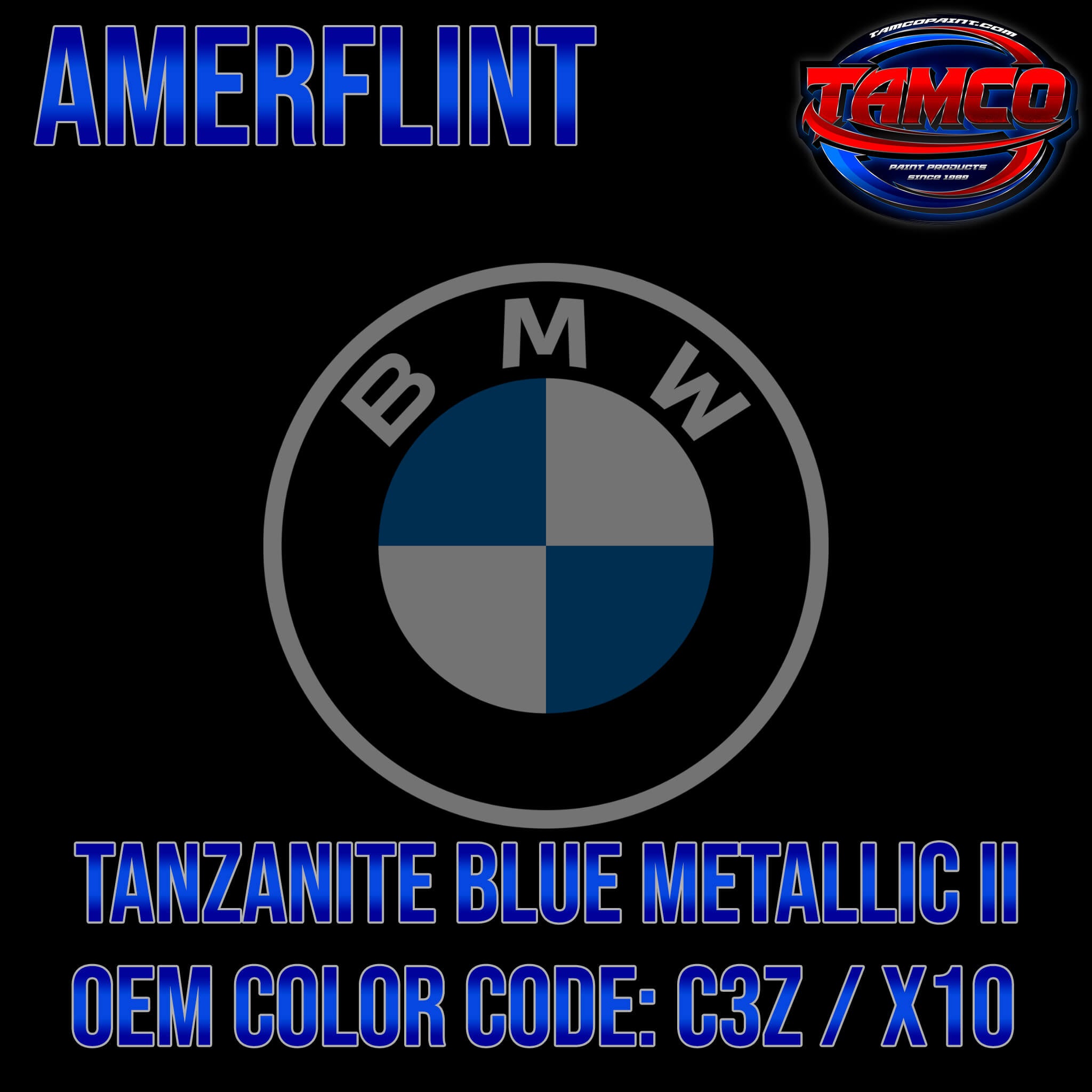 BMW Tanzanite Blue Metallic II OEM Amerflint II Series Single Stage