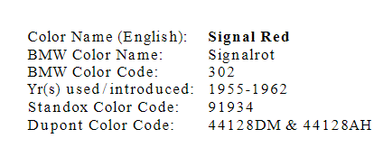 BMW SIGNAL RED