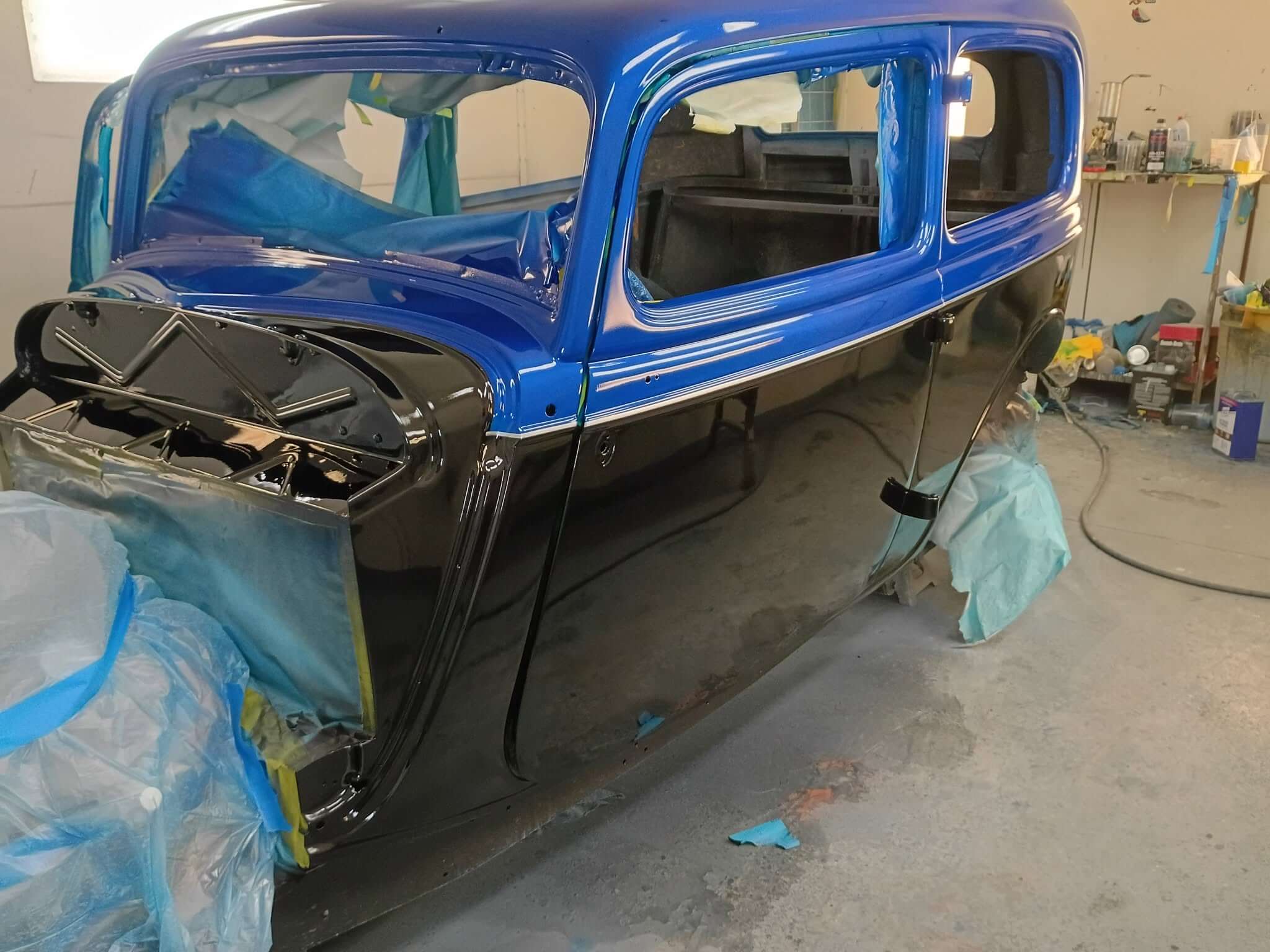 Tamco Paint Candy Pearls and Murdered Out Black 2.0 on 1934 Ford Sedan