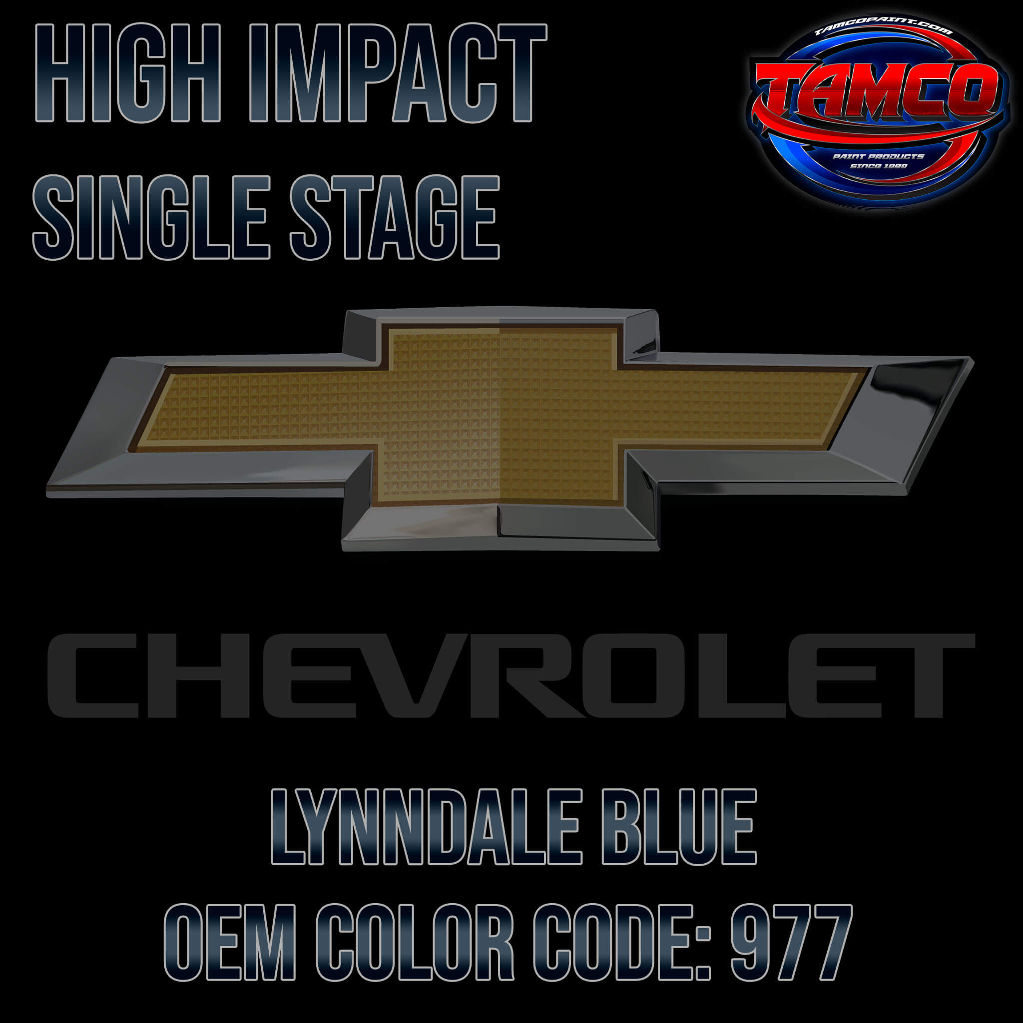Chevrolet Lynndale Blue Code 977 OEM High Impact Single Stage