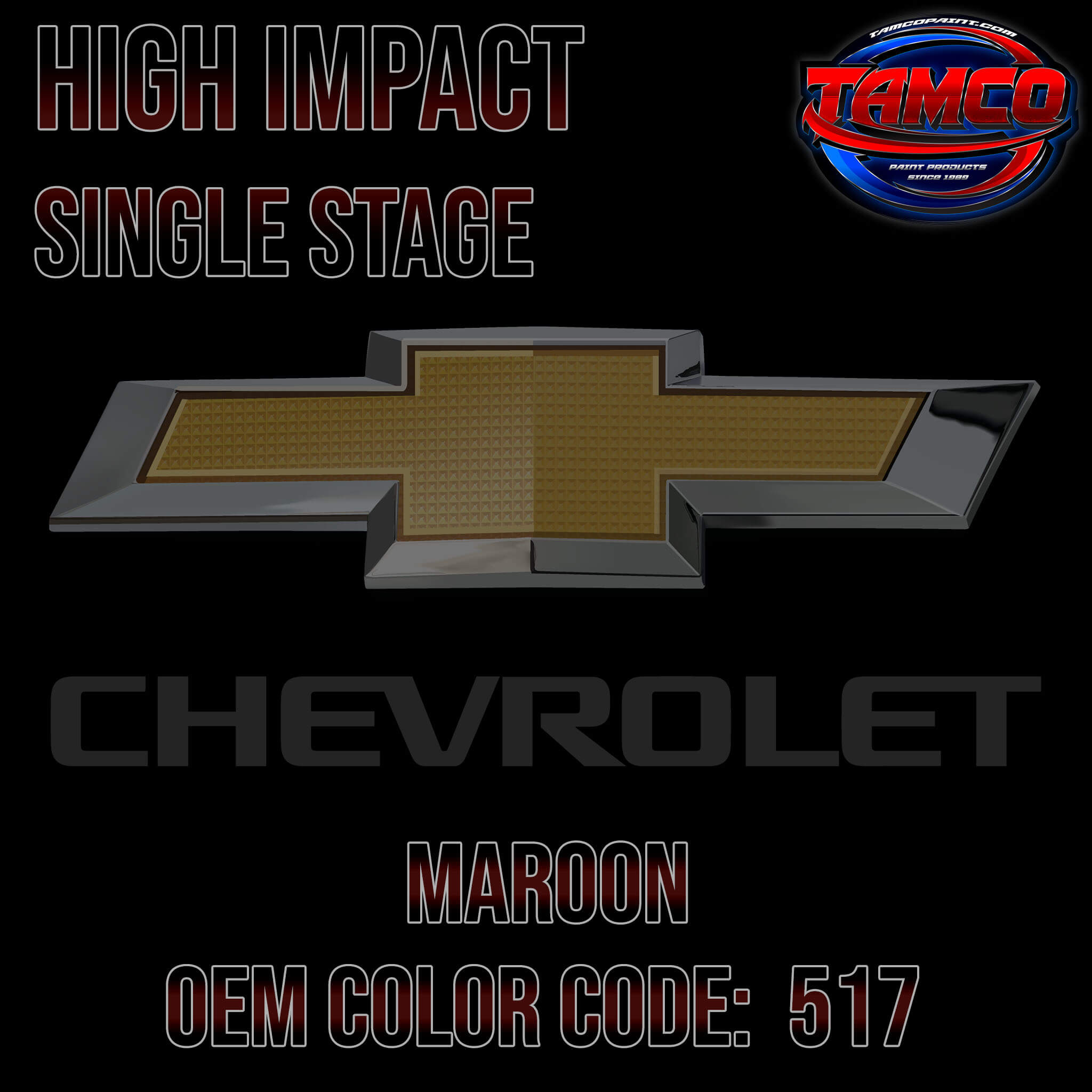Chevrolet Maroon Code 517 OEM High Impact Single Stage