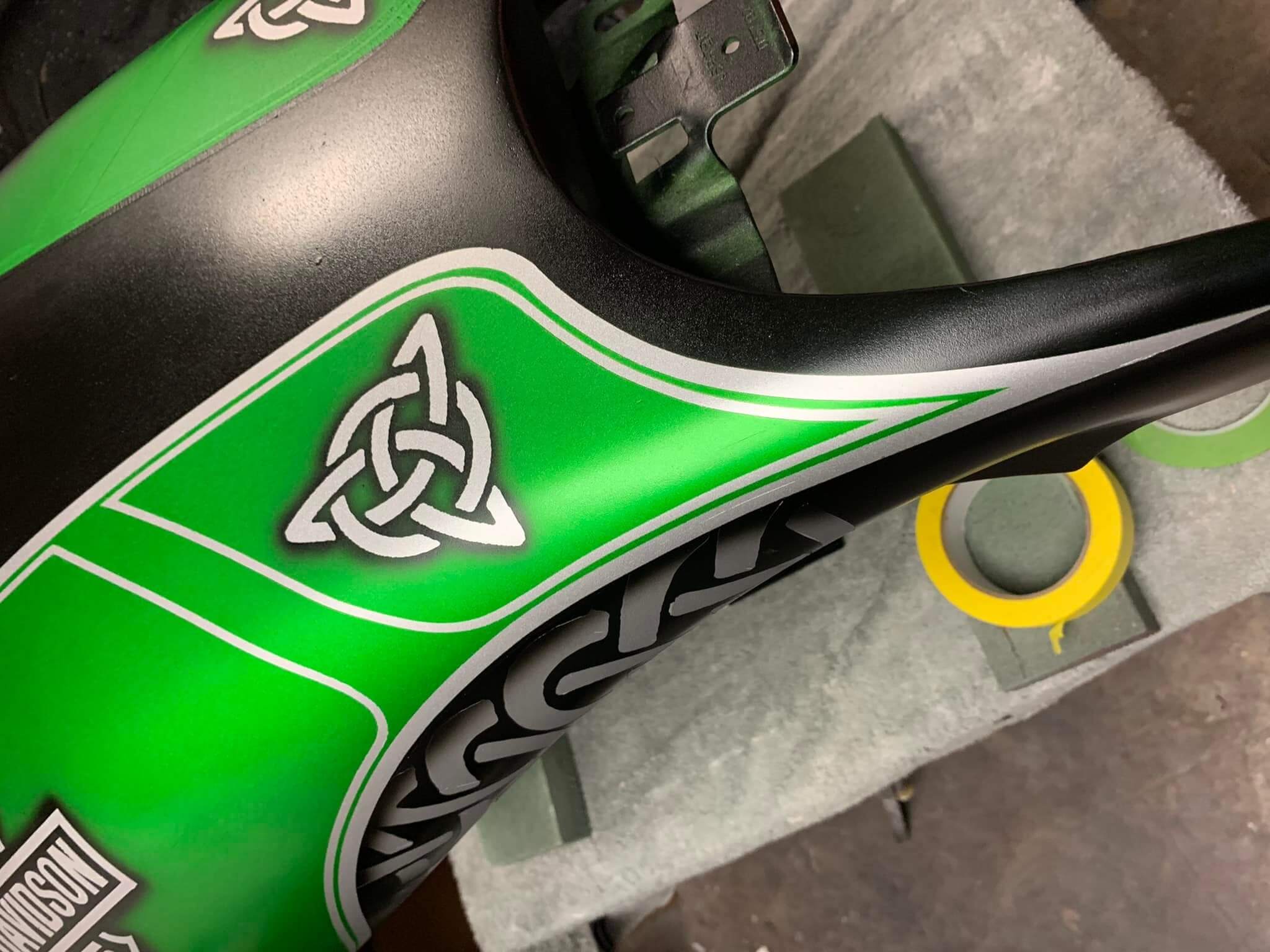 Tamco Paint Emerald City Candy Pearl Basecoat on Harley Davidson Road Glide