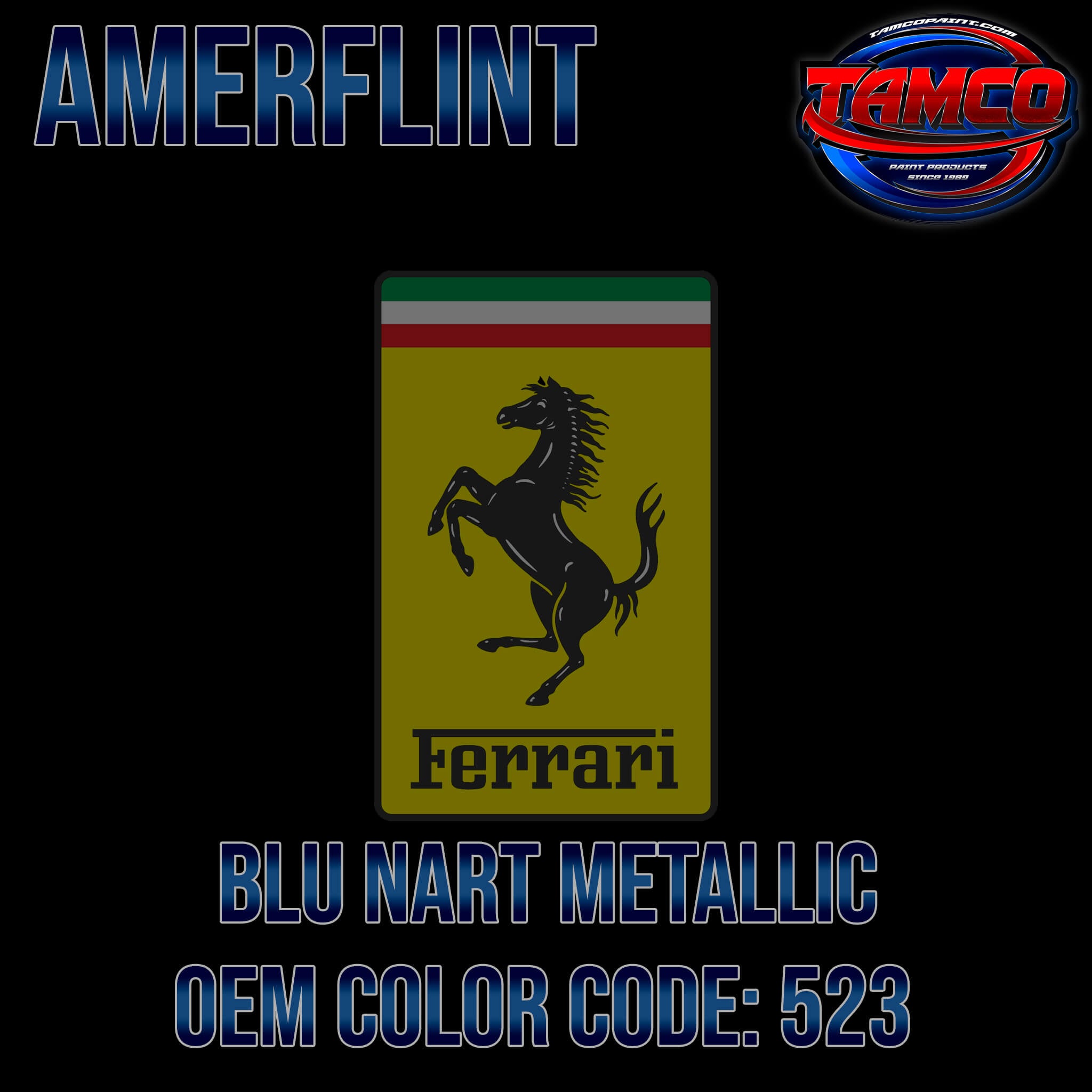 Ferrari Blu Nart Metallic OEM Amerflint II Series Single Stage