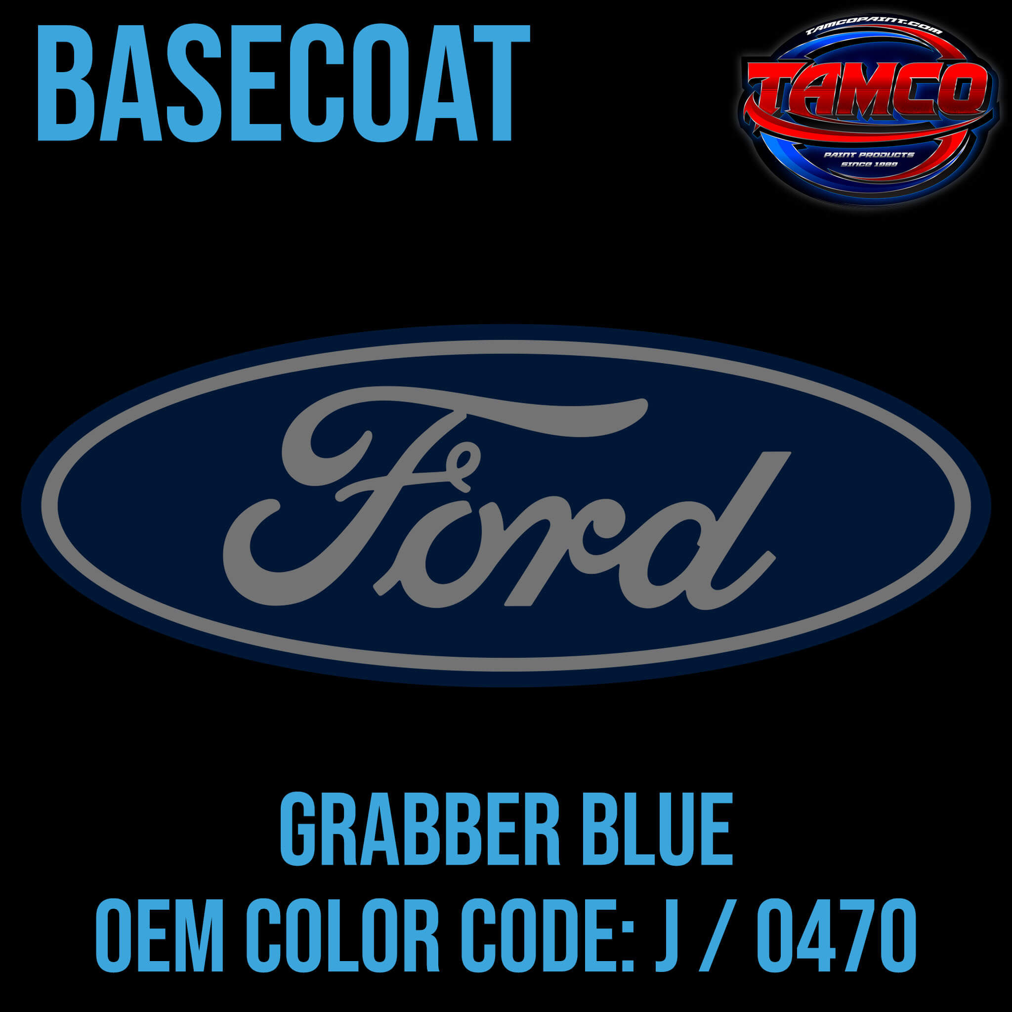 Ford Grabber Blue | J / 3F / 0470 / 3657 | 1969-1989 | OEM Basecoat