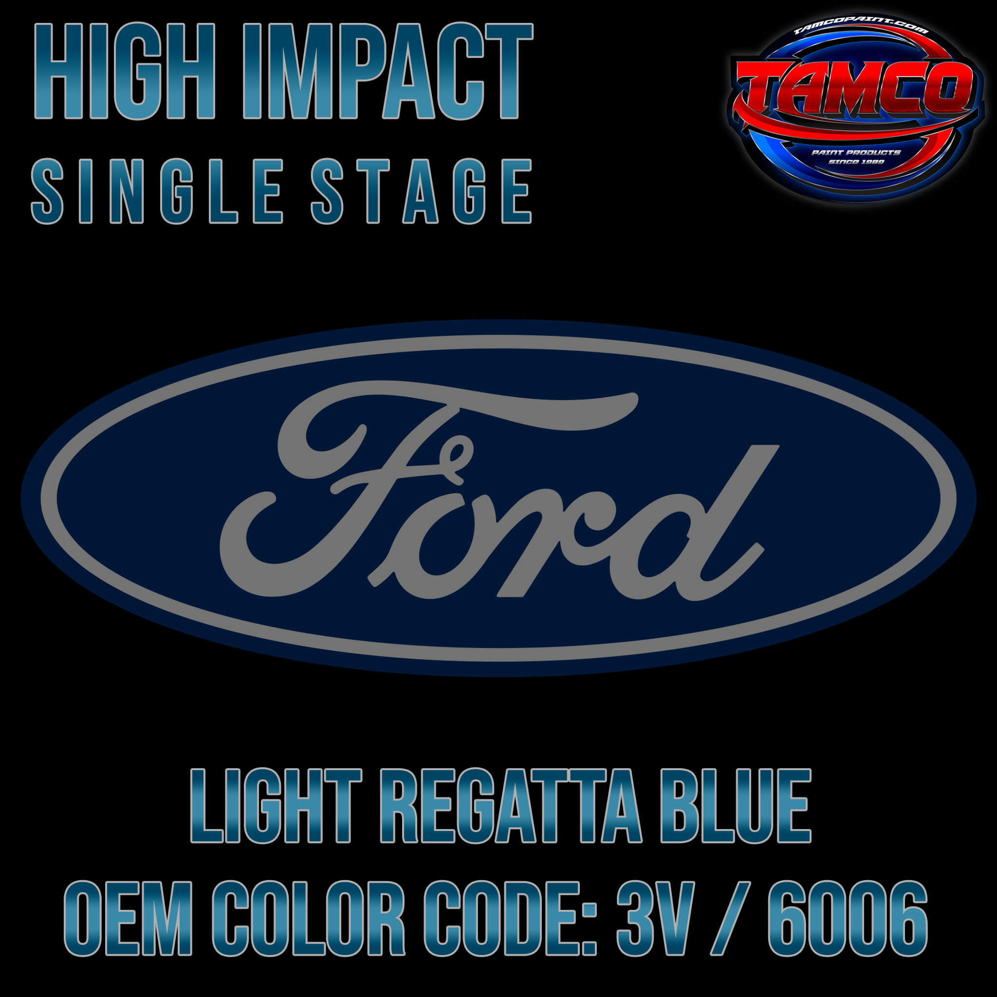 Ford Light Regatta Blue | 3V / 6006 | 1985-1986 | OEM High Impact Sing