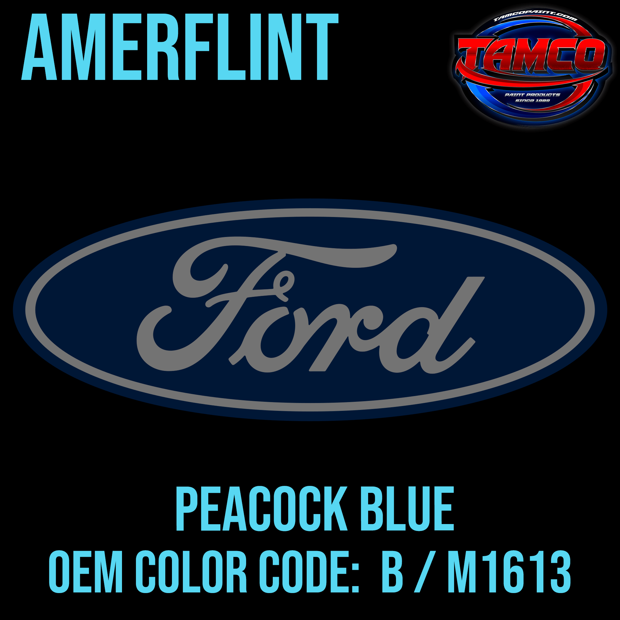 Tamco Paint Ford Peacock Blue OEM Color Code: B / M1613 Amerflint