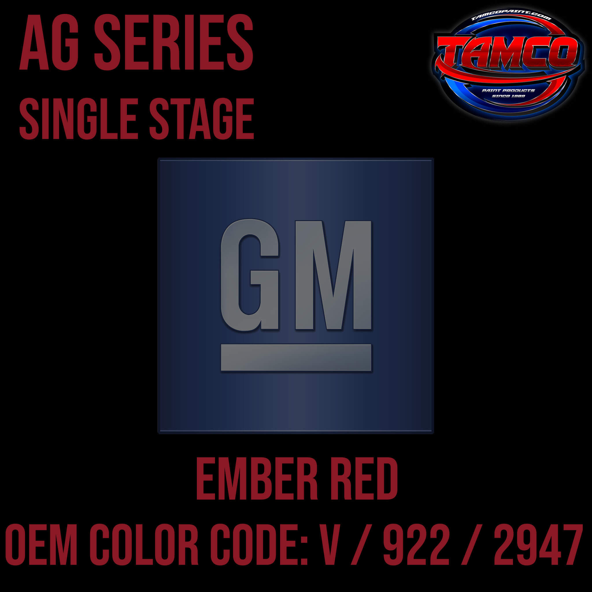 GM Ember Red | V / 922 / 2947 | 1963-1964 | OEM AG Series Single Stage
