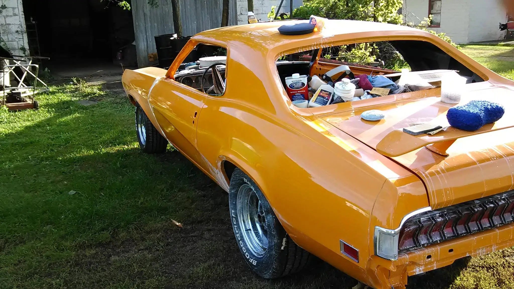 Tamco Paint Grabber Orange Basecoat on Mercury Cougar