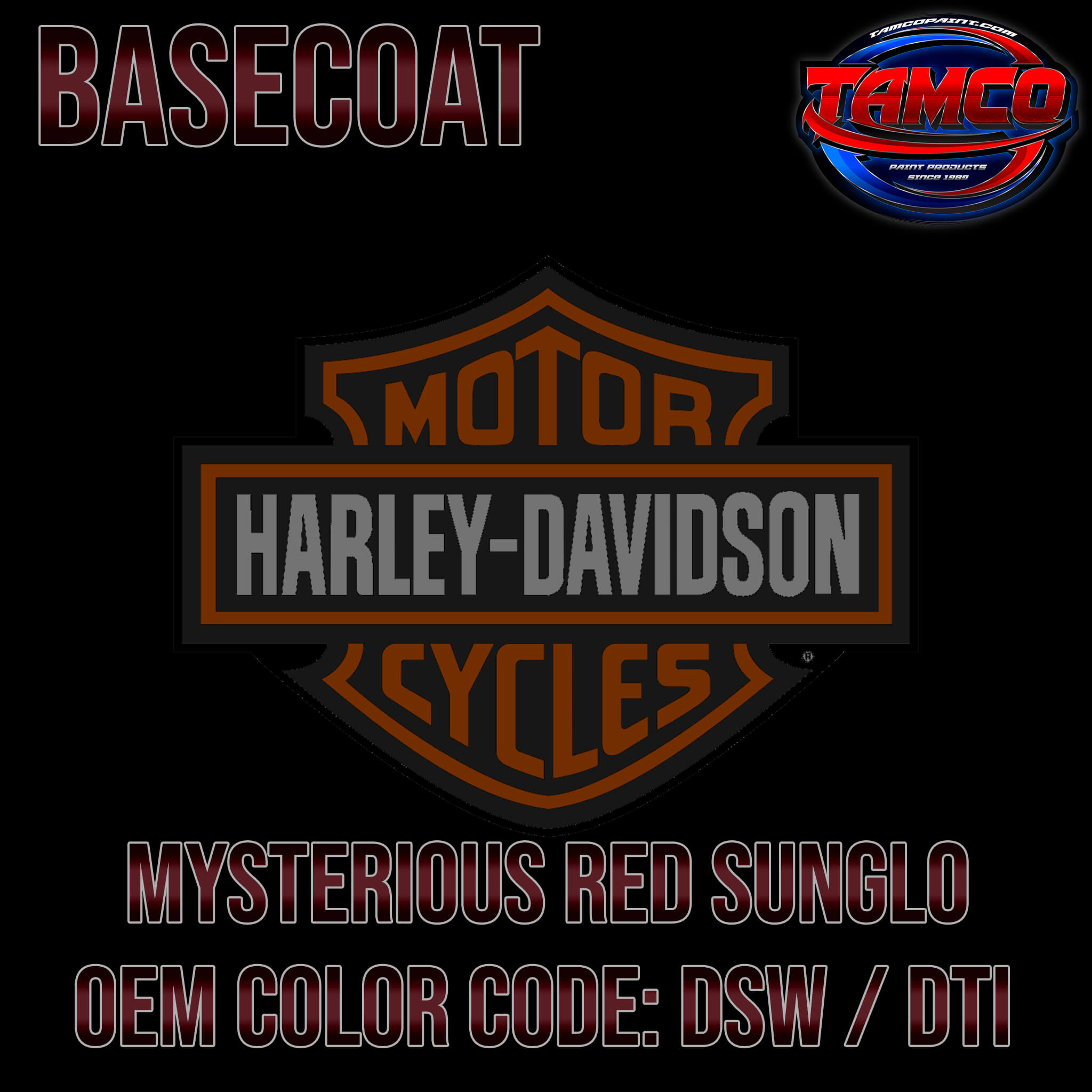 Harley Davidson Mysterious Red Sunglo | DSW / DTI | 2014-2017 | OEM 2K Tri-Stage Basecoat