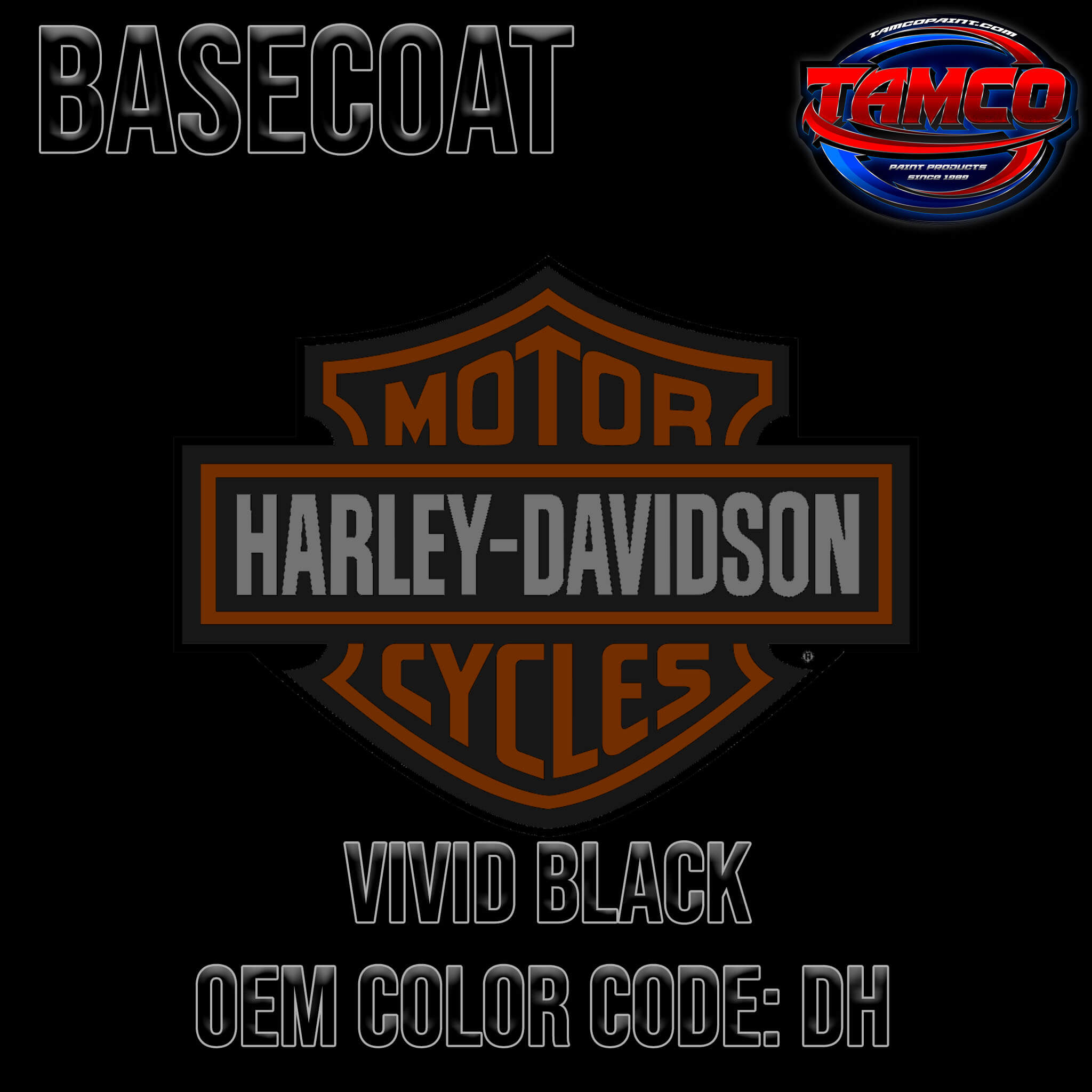 Harley Davidson Vivid Black DH 1987-2020 OEM Basecoat
