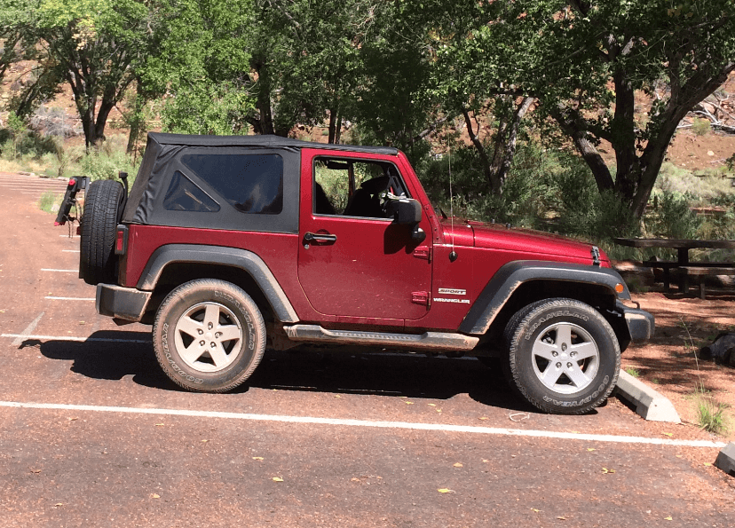 Deep Cherry Red Crystal Pearl Jeep Wrangler