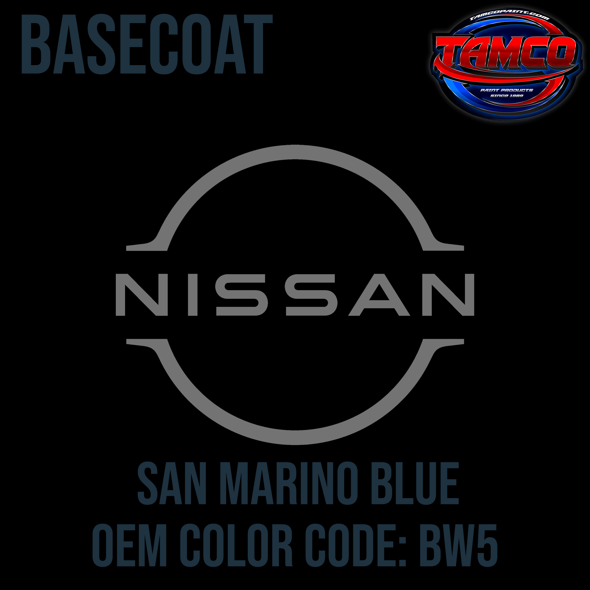 ボンジョルノブルーロゴ Murat white 34センチオーバルプラター Nissan San Marino Blue | BW5 | 1988-2024 | OEM Basecoat