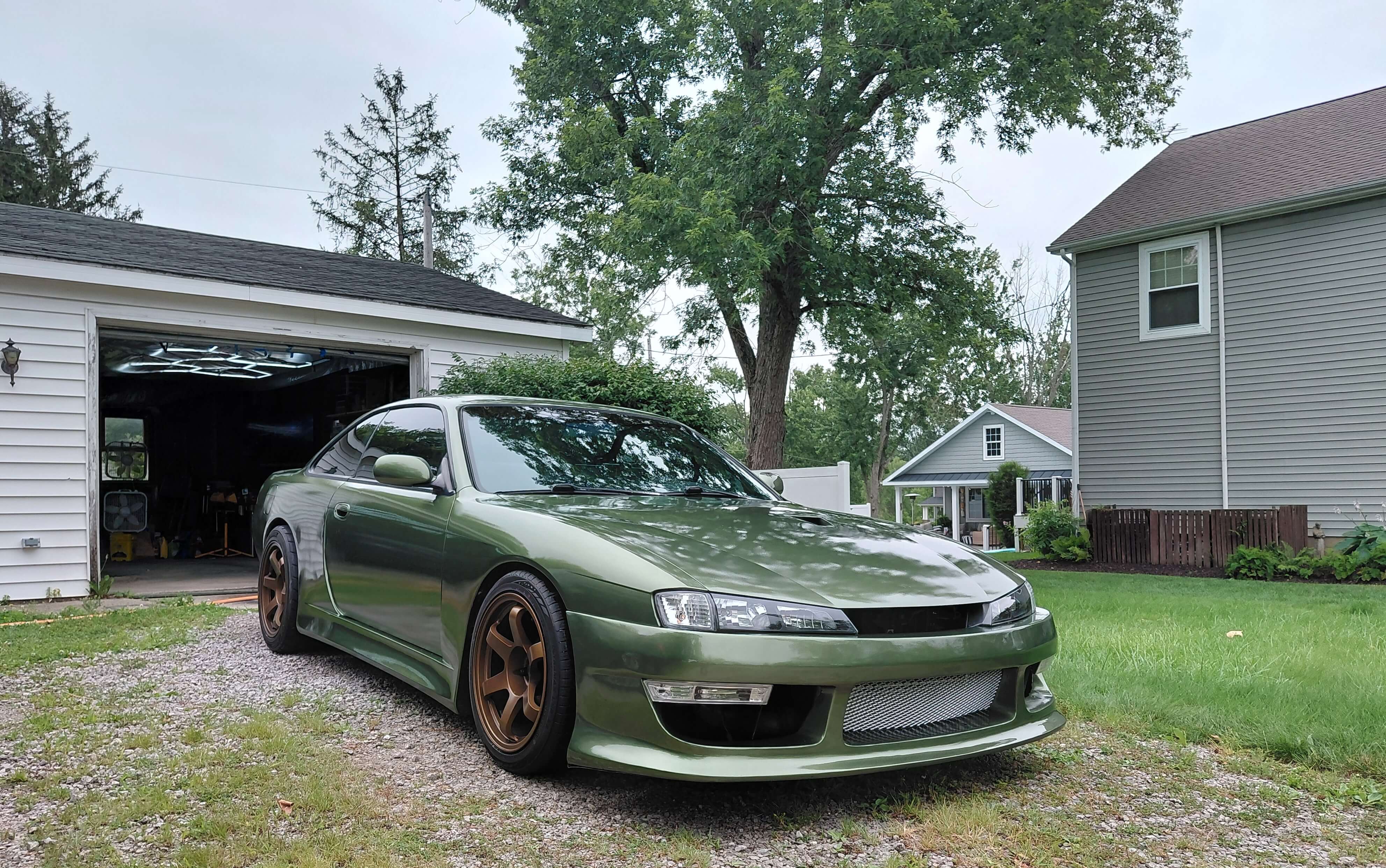 Tamco Paint Olive Haze and Patina Bronze in Nissan Silvia S14