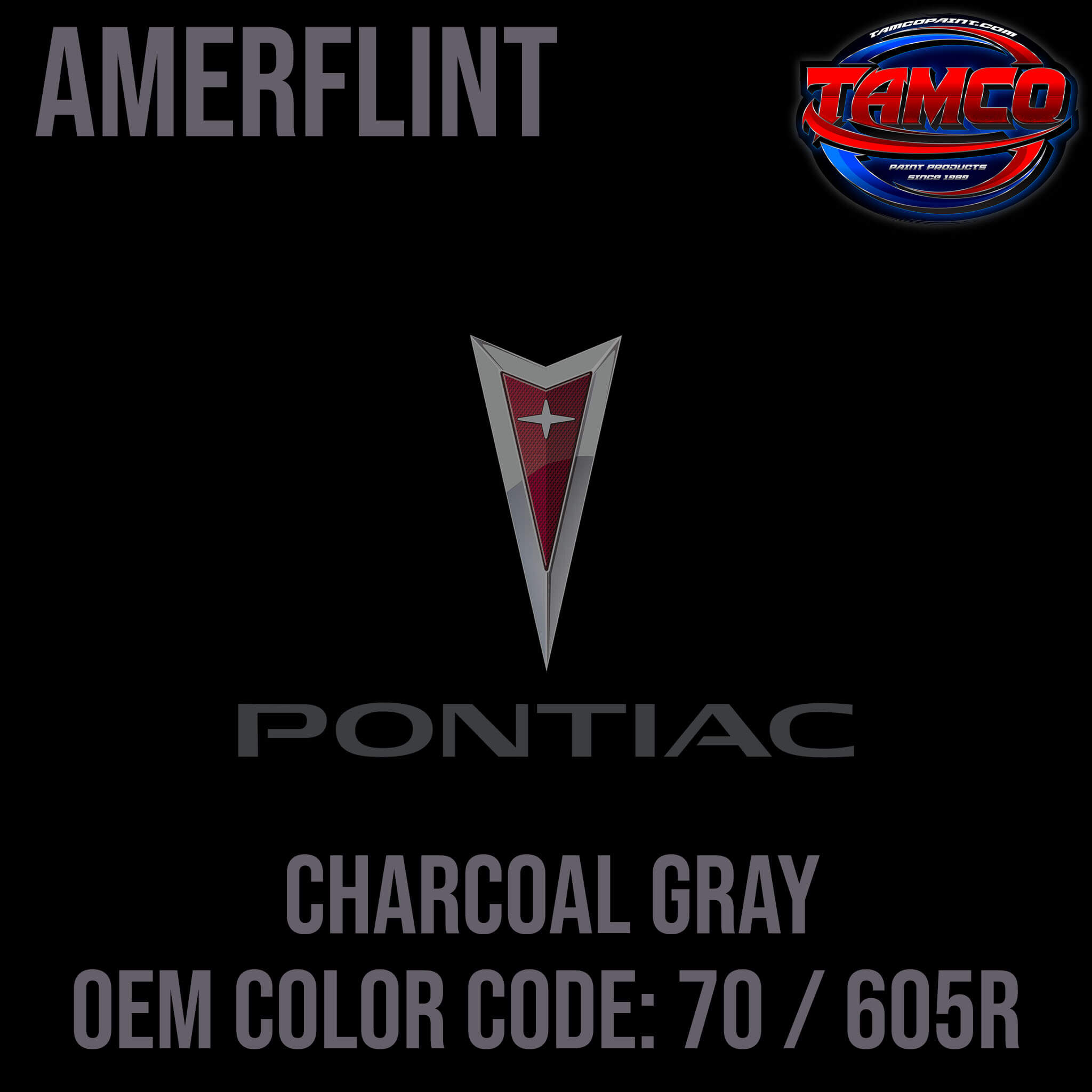 Tamco Paint Pontiac Charcoal Gray Code 70 / 605R OEM Amerflint