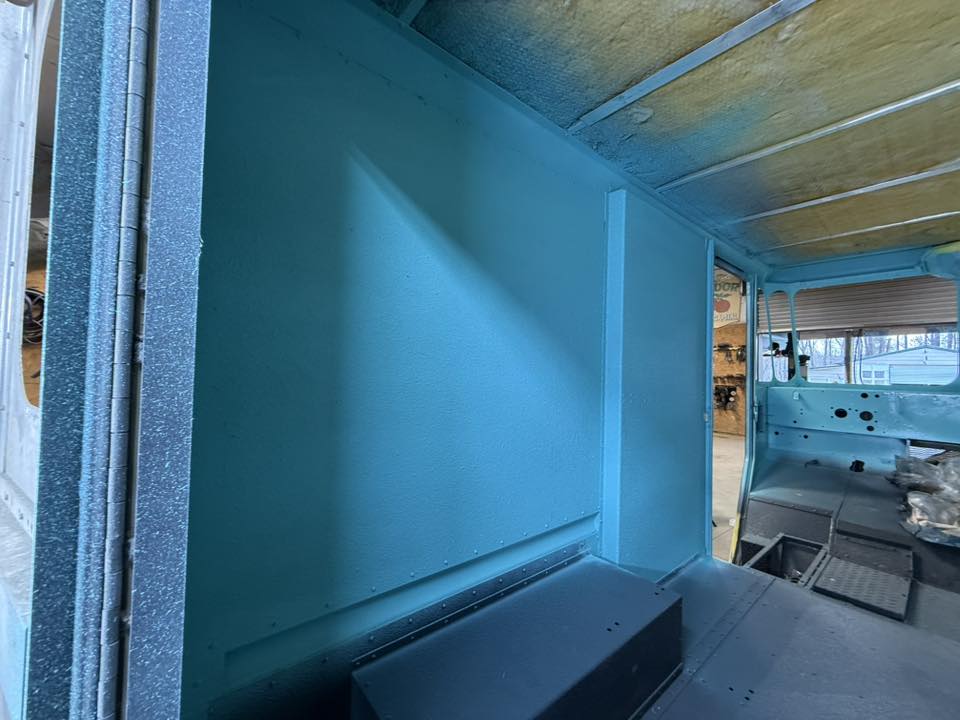 Tamco Paint RAL Lichtgruen on 1961 P100 Box Van Interior