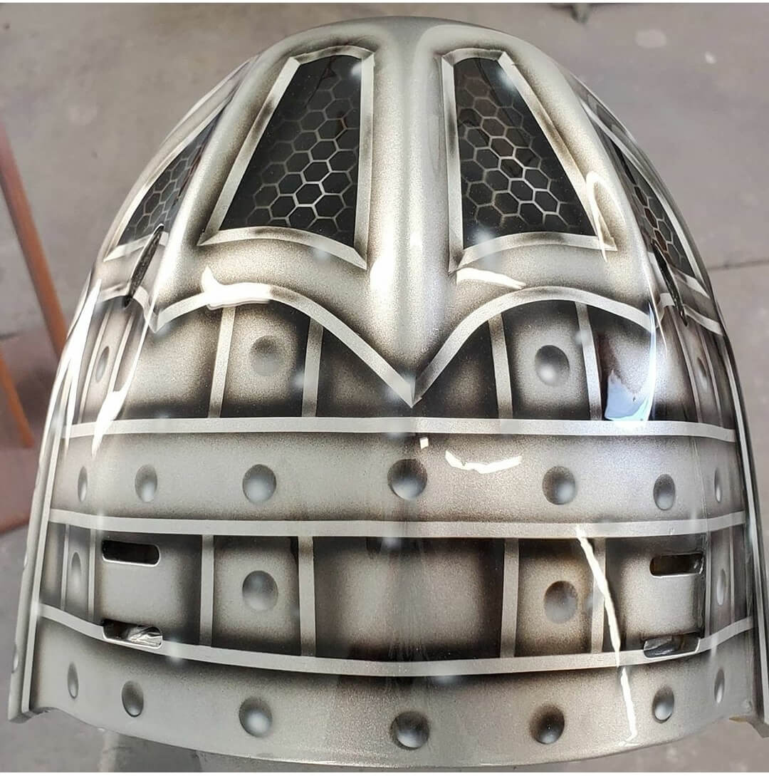 Slick Silver Metallic Helmet