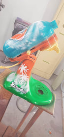 Tamco Paint Shamrock Green with shade of orange of blue mixer