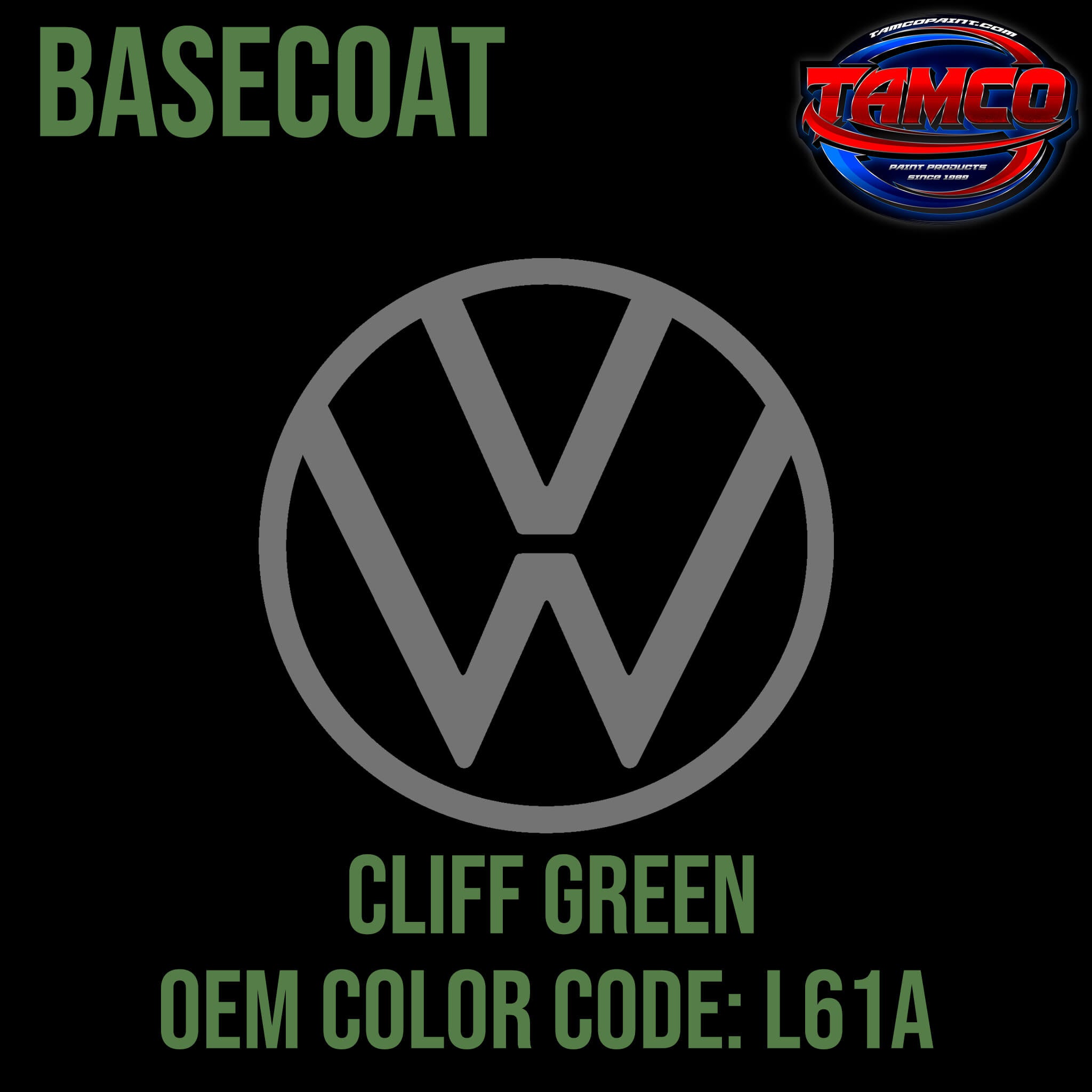 Tamco Paint Volkswagen Cliff Green Code L61A OEM Basecoat