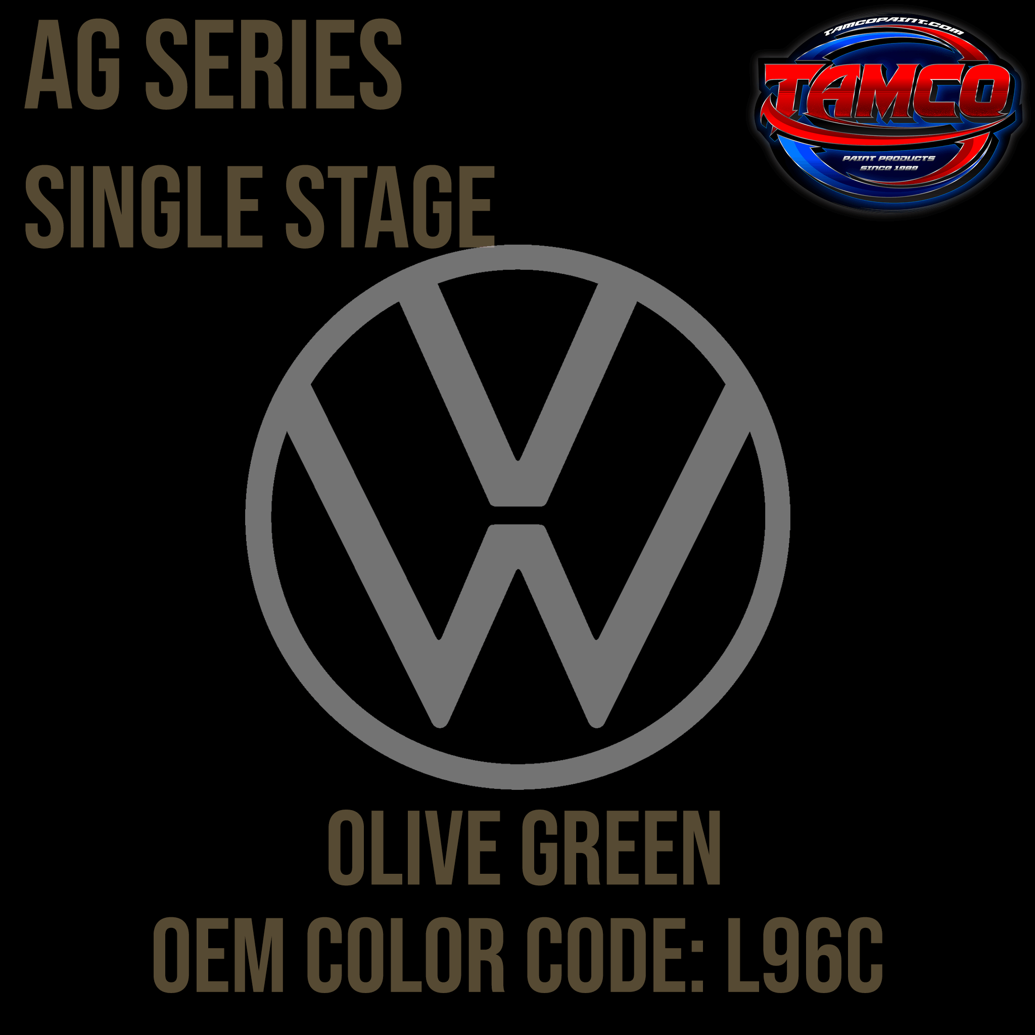 Tamco Paint Volkswagen Olive Green Code L96C AG Series Single Stage
