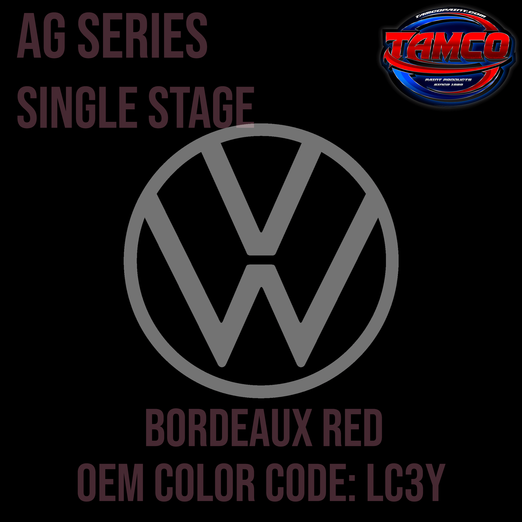 Volkswagen Bordeaux Red | LC3Y | 1989-2019 | OEM AG Series Single Stag