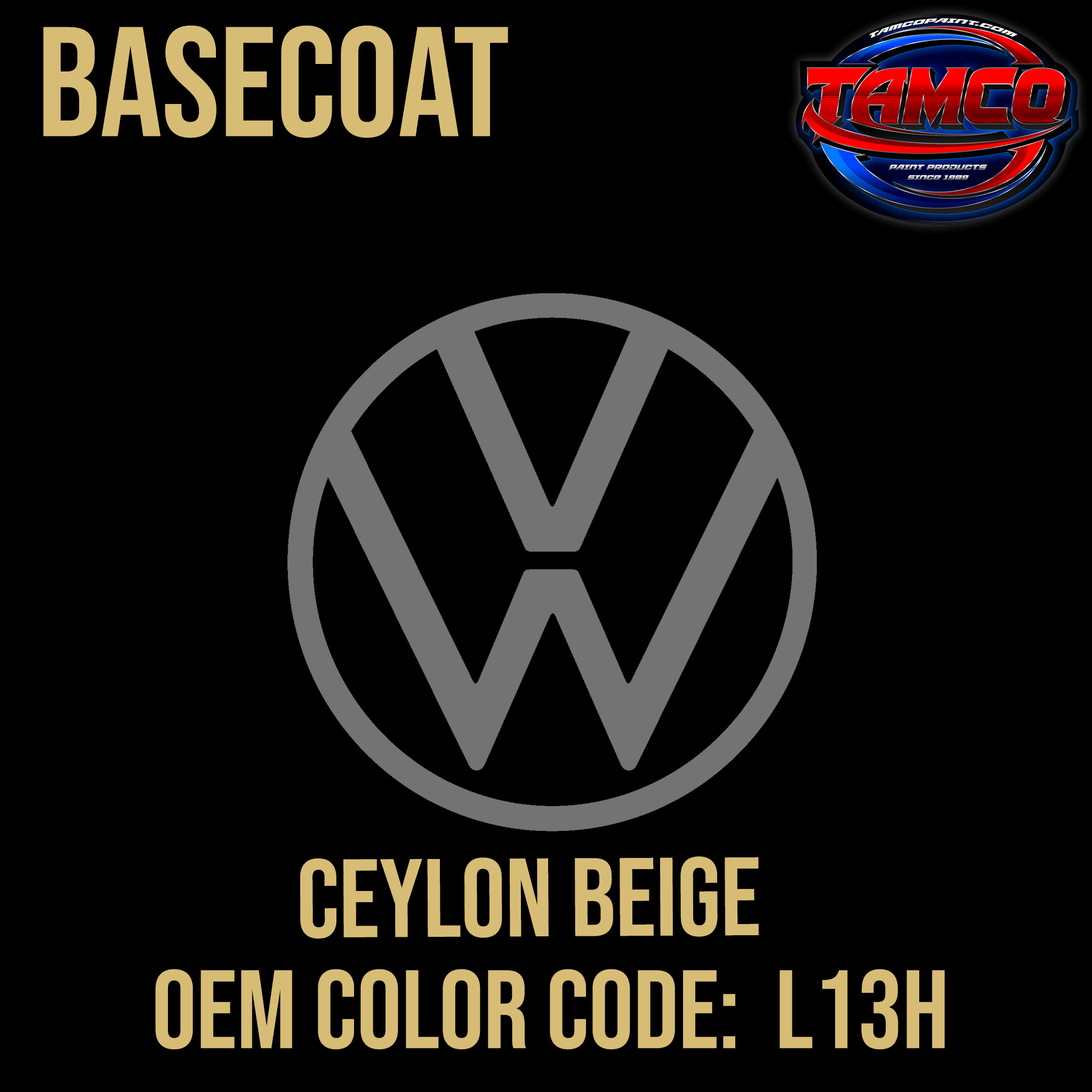 Tamco Paint Volkswagen Ceylon Beige Code L13H OEM Basecoat