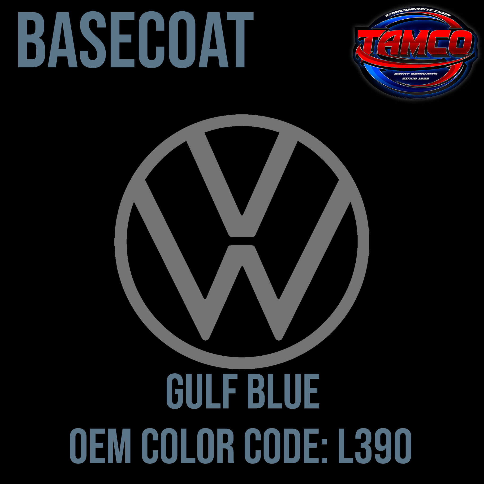 Volkswagen Gulf Blue Code L390 OEM Basecoat