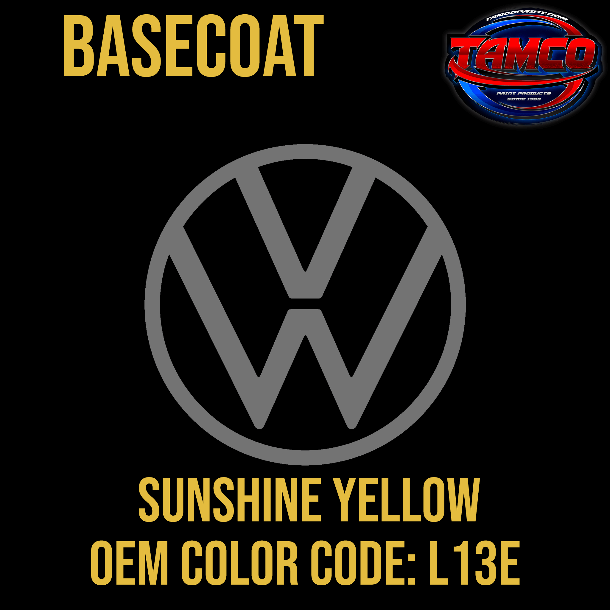 Tamco Paint Volkswagen Lemon Yellow Code L11E OEM Basecoat