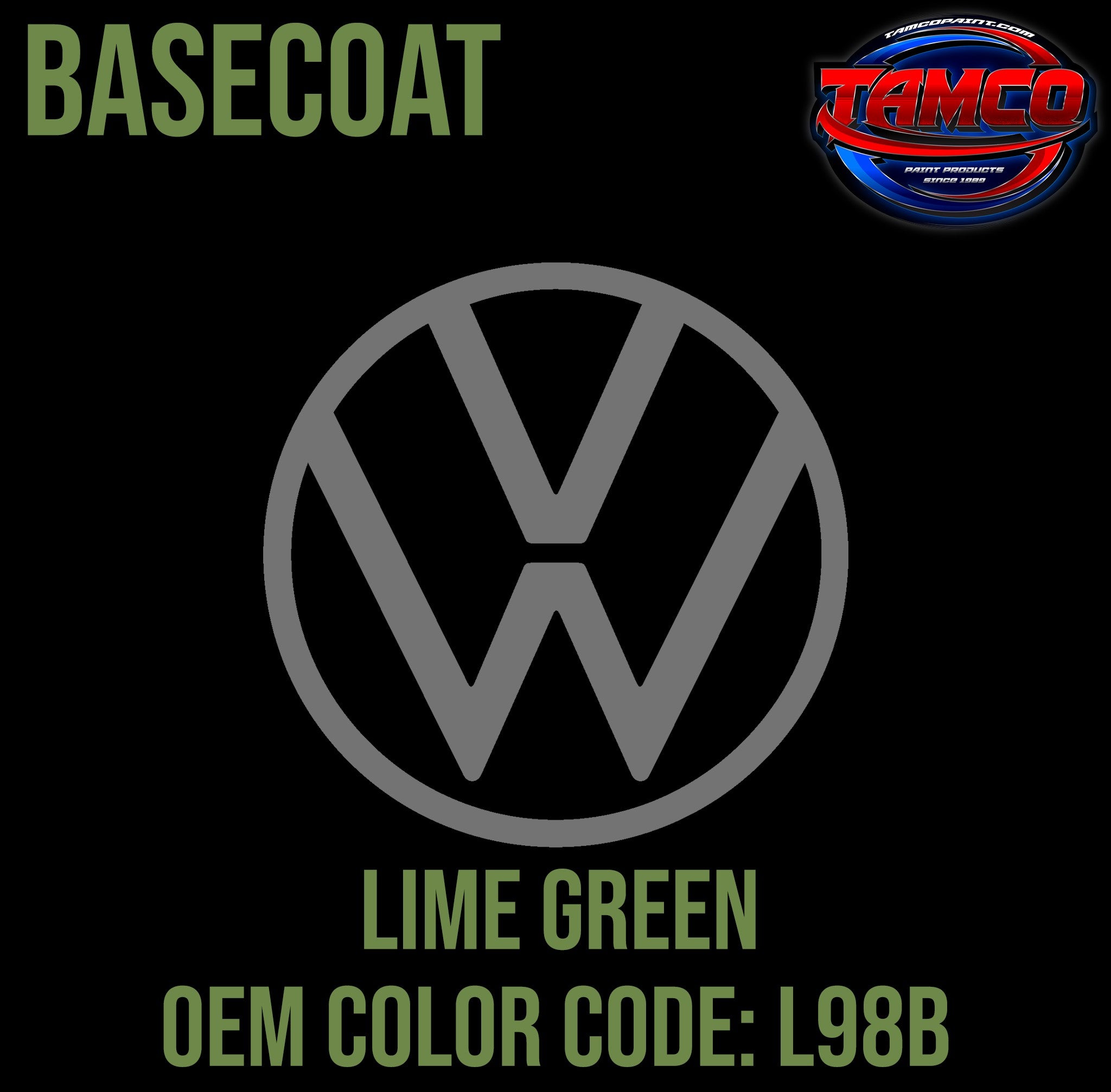 Tamco Paint Volkswagen Lime Green Code L98B OEM Basecoat
