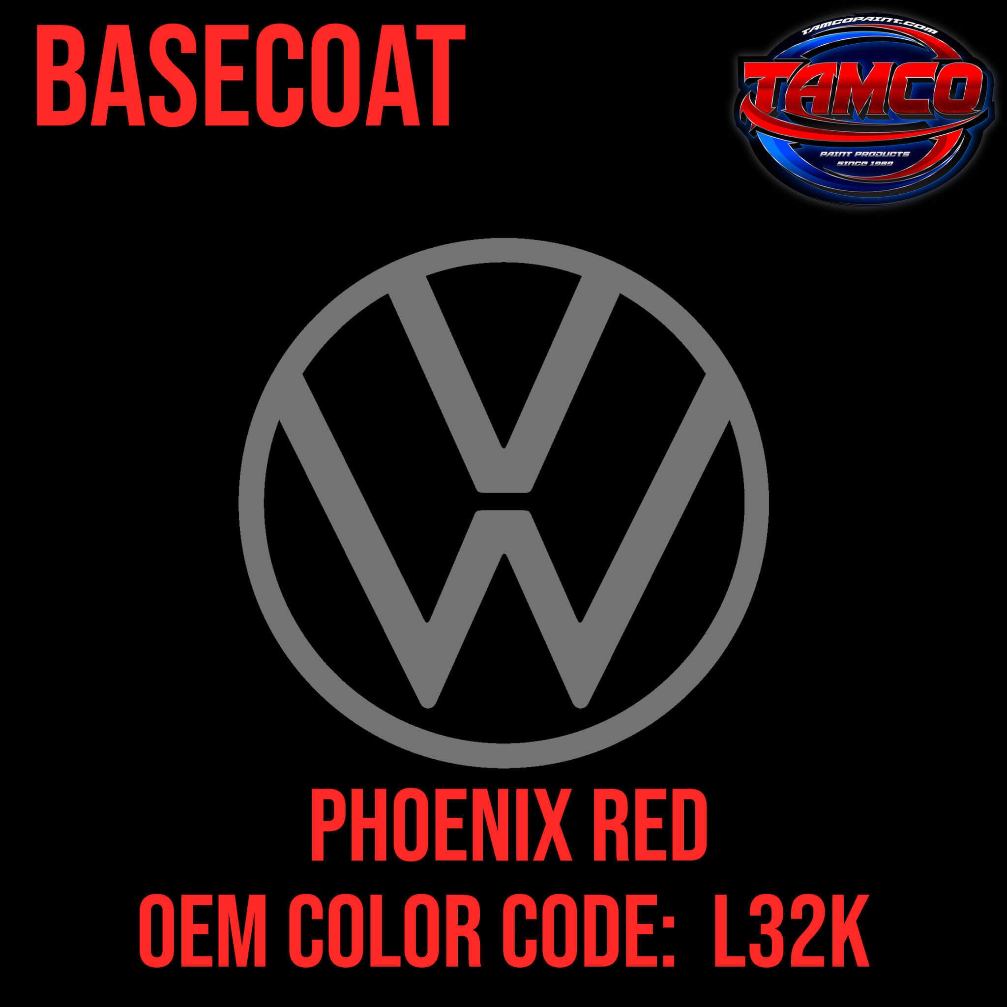 Tamco Paint Volkswagen Phoenix Red Code L32K OEM Basecoat